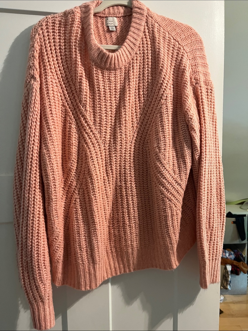a new day Peach-Pink Chunky Crewneck Sweater